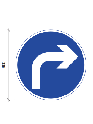 Safety Signs-Turn right ahead